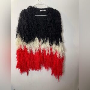 Vintage mohair unique poncho style sweater, size small/medium
